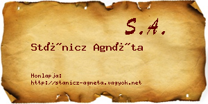 Stánicz Agnéta névjegykártya